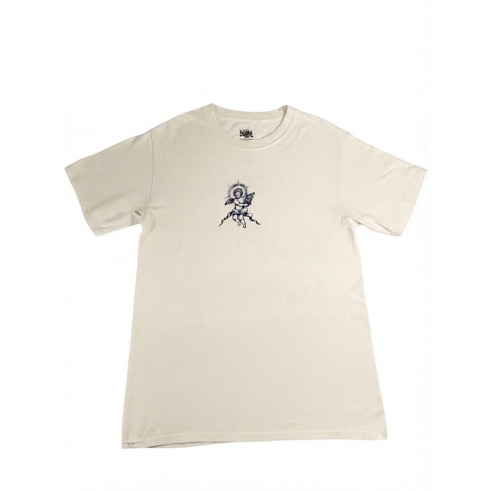 Empyre Tee Small Cream Shirt Angel Cherub Harp Roses Print Graphic Streetwear